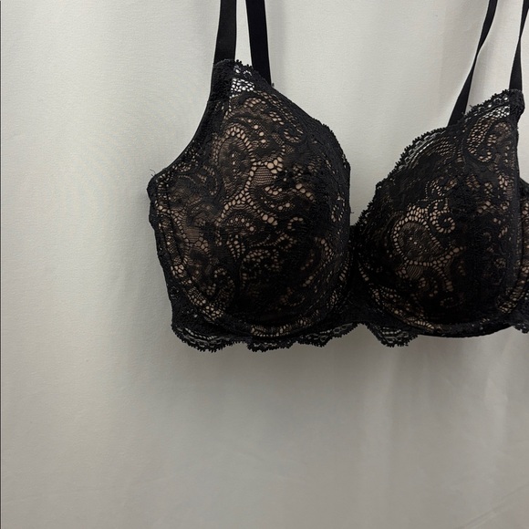 ThirdLove Lace Balconette Bra 32E 1/2 Black Nude - Picture 2 of 7